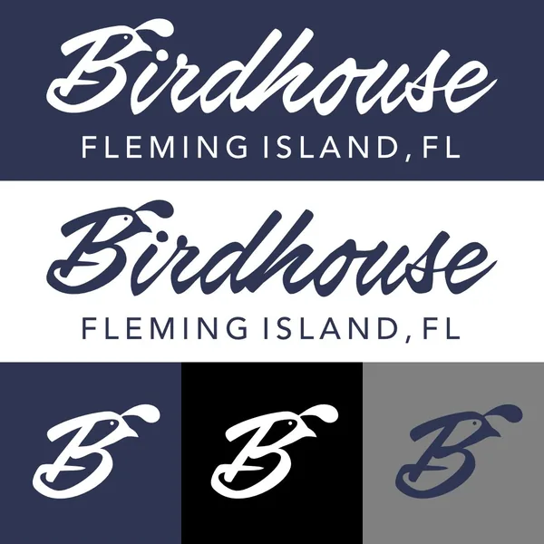 Birdhouse, Fleming Island, Florida script logo by Brand 9 Signs, with a matching B monogram