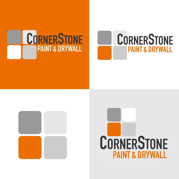 Cornerstone Paint and Drywall logo by Brand 9 Signs: four squares, one orange, beside the name