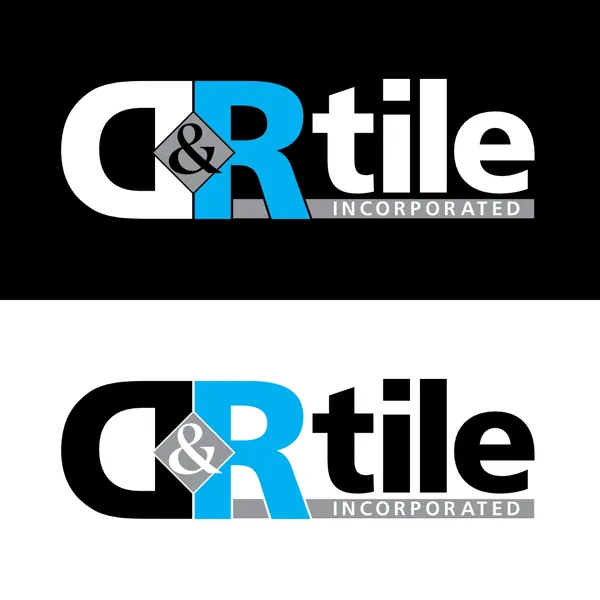 D and R Tile Incorporated wordmark by Brand 9 Signs: a tiled ampersand between bold letters