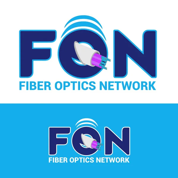 FON Fiber Optics Network logo by Brand 9 Signs: a glowing fiber strand through the O