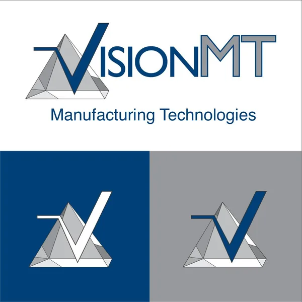 VisionMT Manufacturing Technologies logo by Brand 9 Signs: a check mark rising through a mountain V