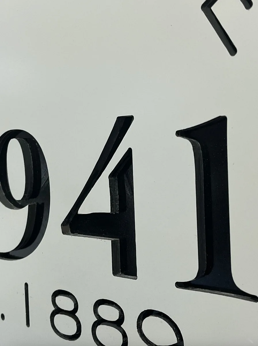 Tight view of the 6941 numbers showing the routed edge