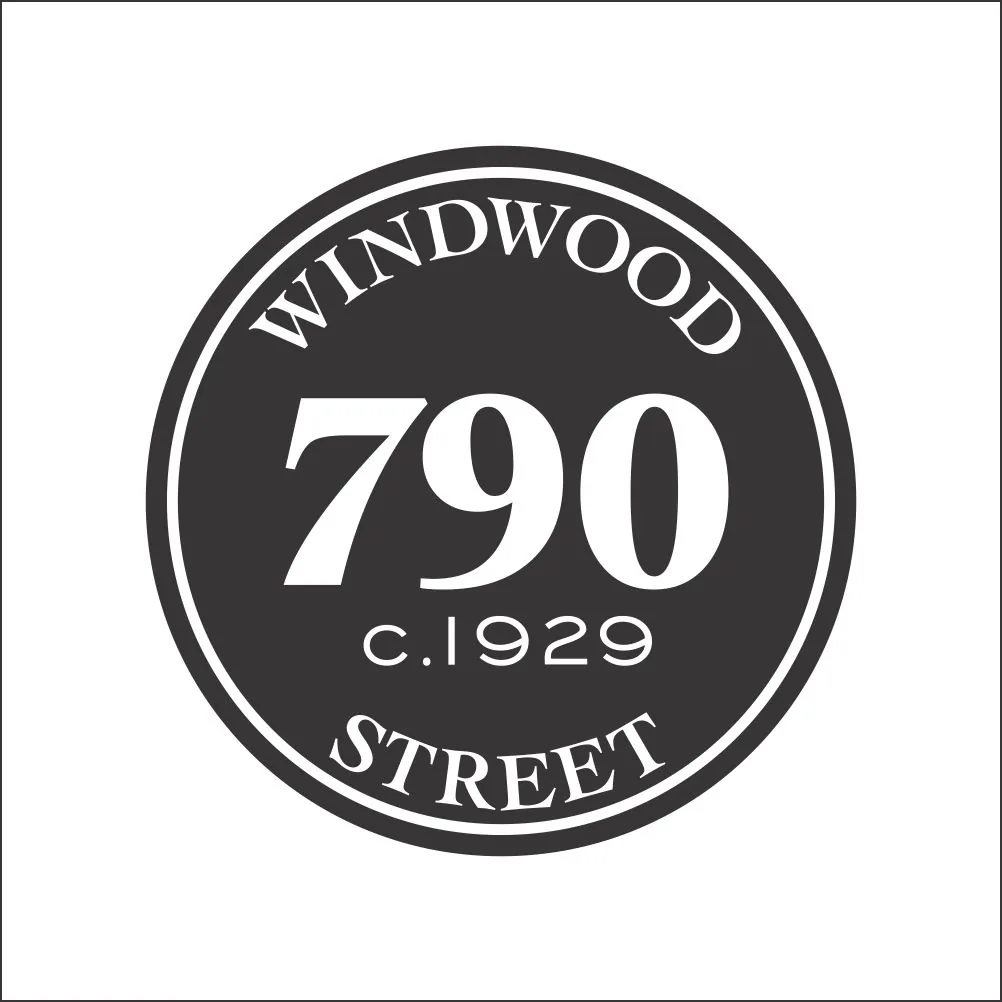 Design proof of a round sign reading Windwood Street 790 c. 1929