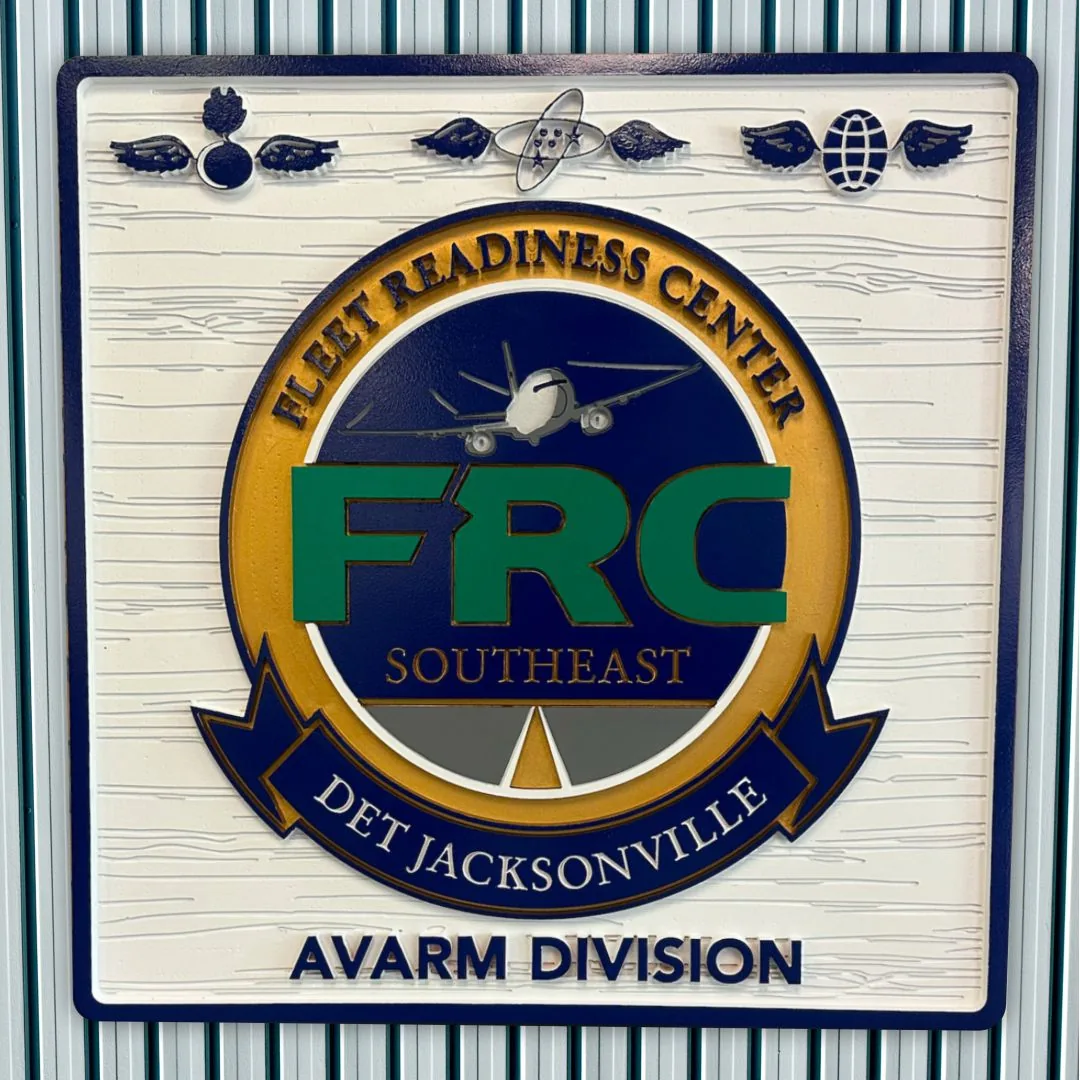 Routed Fleet Readiness Center Southeast DET Jacksonville crest with an AVARM Division title beneath it